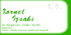kornel izsaki business card