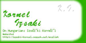 kornel izsaki business card